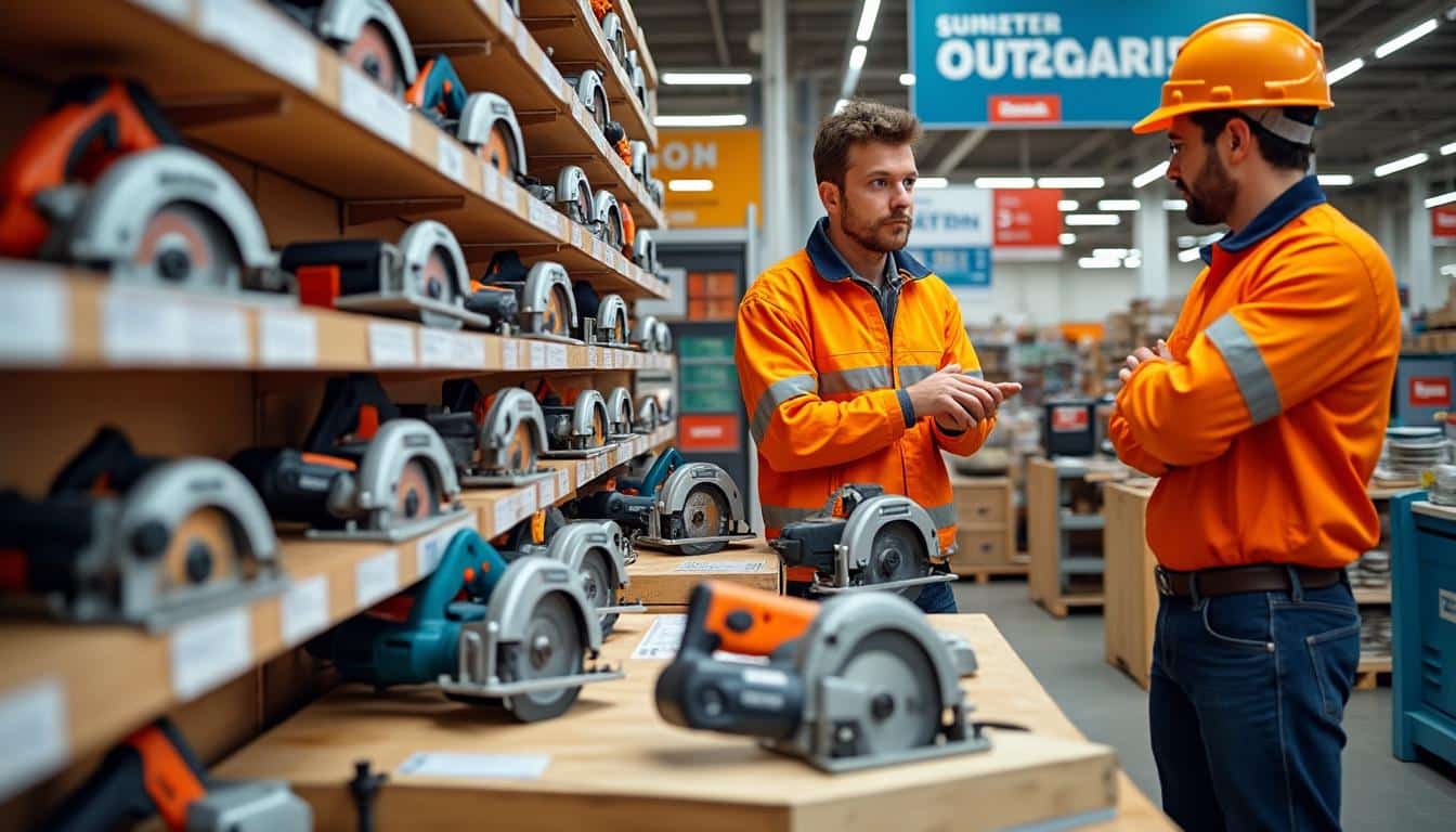 Illustration: Quels sont les critères essentiels des scies circulaires proposées par Bricorama ?