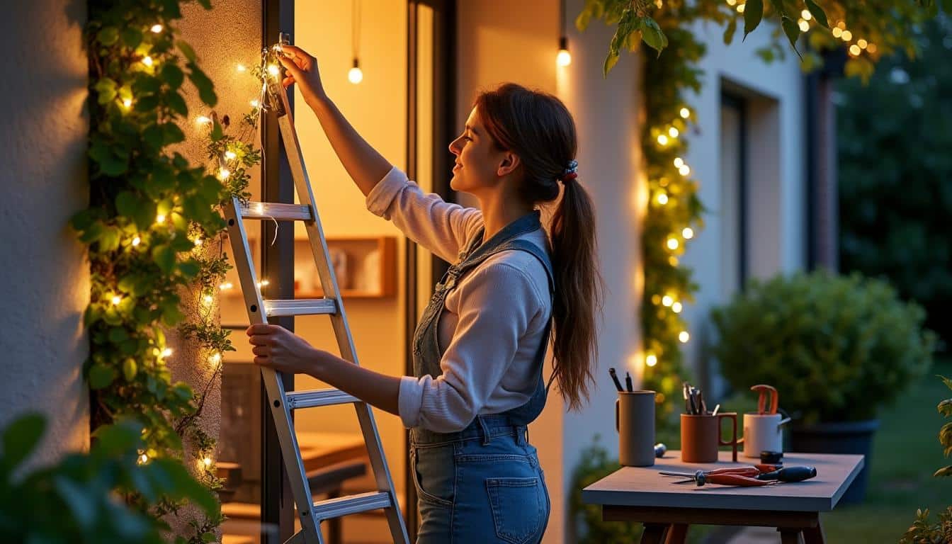 Illustration: Comprendre les enjeux de la fixation d’une guirlande lumineuse en extérieur