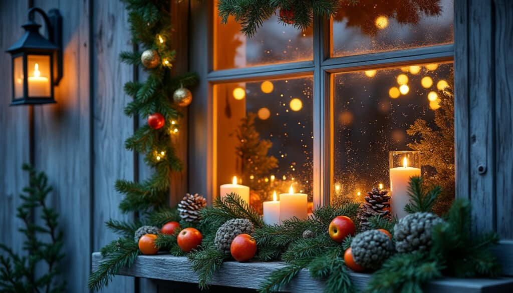 Décoration de Noël du rebord de fenêtre extérieur : idées et astuces