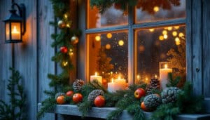 Décoration de Noël du rebord de fenêtre extérieur : idées et astuces
