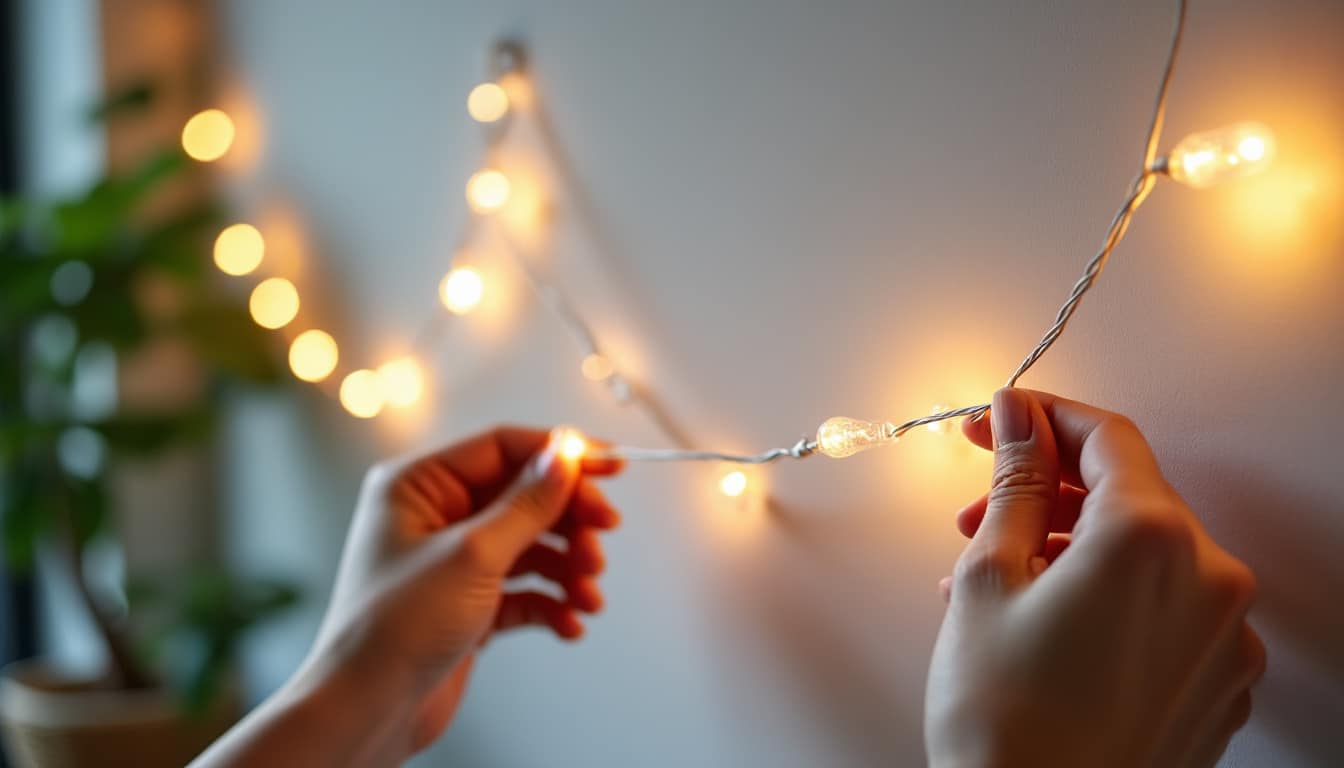 Comment accrocher une guirlande lumineuse au mur sans trou facilement