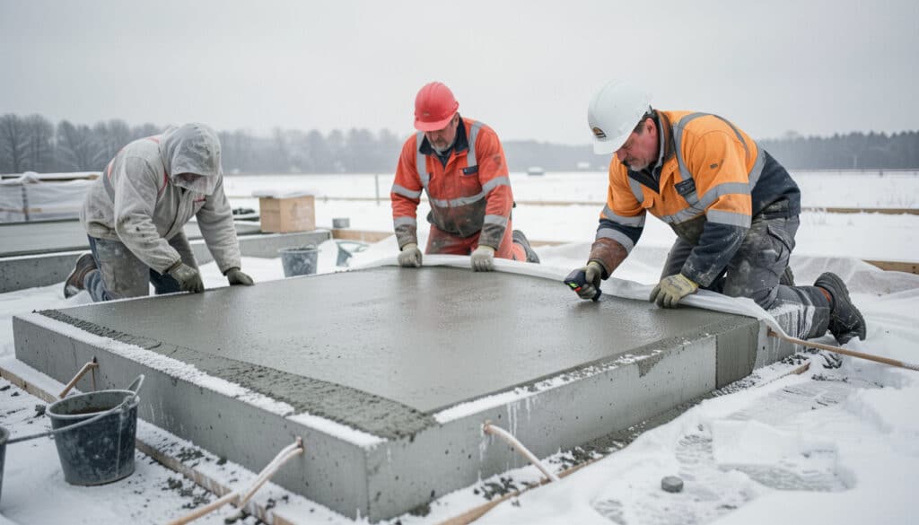 Béton par temps froid : éviter le gel et les dégâts
