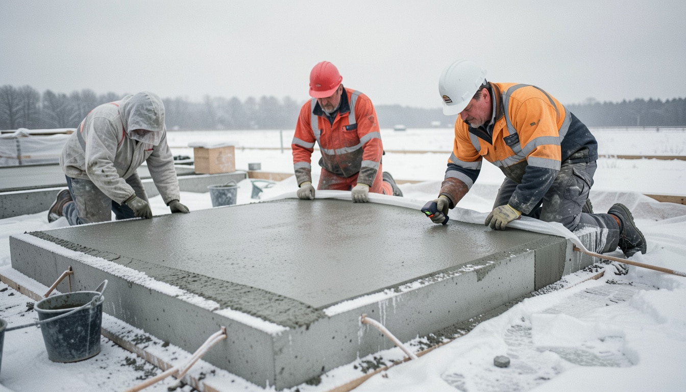 Béton par temps froid : éviter le gel et les dégâts