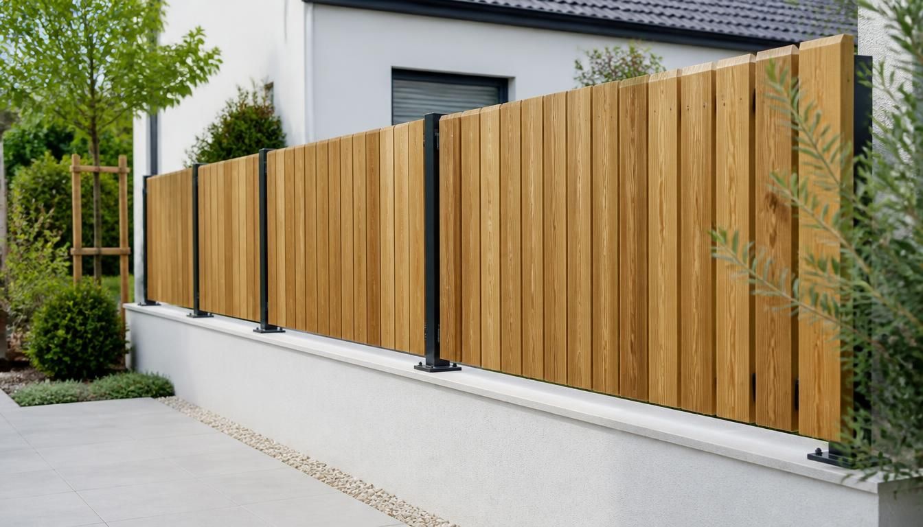 Installer une palissade en bois sur un muret existant